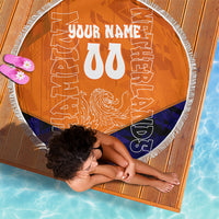Personalized Netherlands Football Lion Beach Blanket Oranje Pride Holland National Flag Graffiti Art