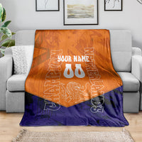 Personalized Netherlands Football Lion Blanket Oranje Pride Holland National Flag Graffiti Art