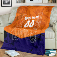 Personalized Netherlands Football Lion Blanket Oranje Pride Holland National Flag Graffiti Art