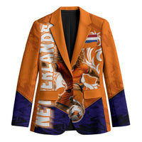 Personalized Netherlands Football Lion Blazer Oranje Pride Holland National Flag Graffiti Art