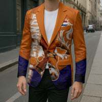 Personalized Netherlands Football Lion Blazer Oranje Pride Holland National Flag Graffiti Art