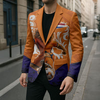 Personalized Netherlands Football Lion Blazer Oranje Pride Holland National Flag Graffiti Art