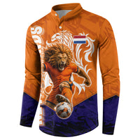 Personalized Netherlands Football Lion Button Sweatshirt Oranje Pride Holland National Flag Graffiti Art