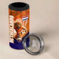 Personalized Netherlands Football Lion 4 in 1 Can Cooler Tumbler Oranje Pride Holland National Flag Graffiti Art
