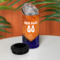 Personalized Netherlands Football Lion 4 in 1 Can Cooler Tumbler Oranje Pride Holland National Flag Graffiti Art