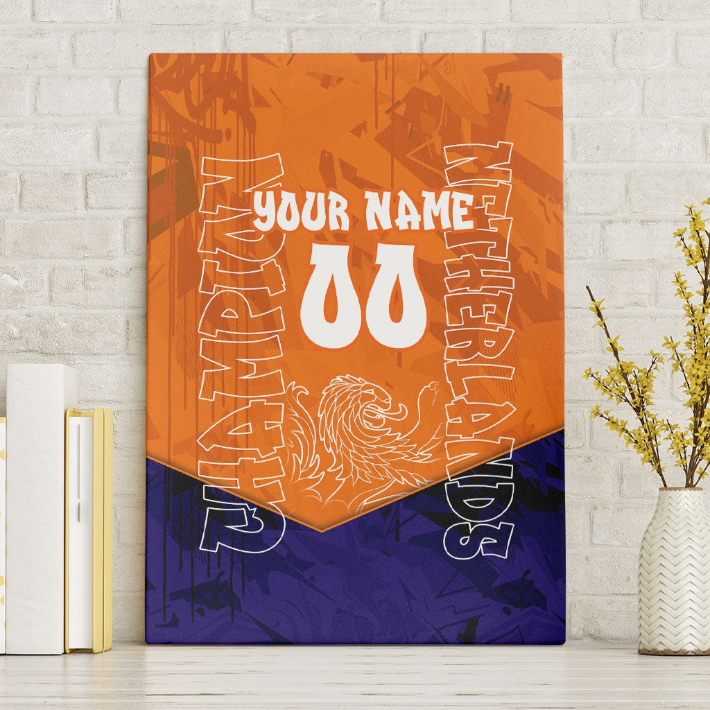 Personalized Netherlands Football Lion Canvas Wall Art Oranje Pride Holland National Flag Graffiti Art