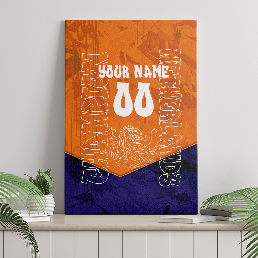 Personalized Netherlands Football Lion Canvas Wall Art Oranje Pride Holland National Flag Graffiti Art