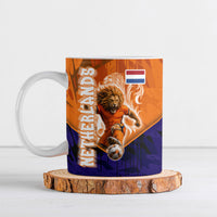 Personalized Netherlands Football Lion Ceramic Mug Oranje Pride Holland National Flag Graffiti Art