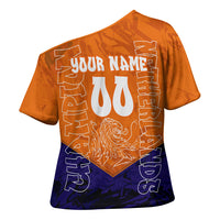 Personalized Netherlands Football Lion Cross Shoulder Shirt Oranje Pride Holland National Flag Graffiti Art