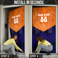 Personalized Netherlands Football Lion Door Cover Oranje Pride Holland National Flag Graffiti Art