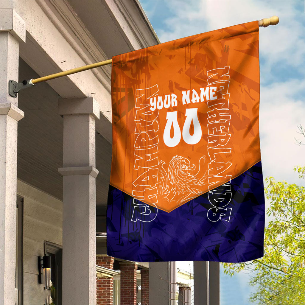 Personalized Netherlands Football Lion Garden Flag Oranje Pride Holland National Flag Graffiti Art
