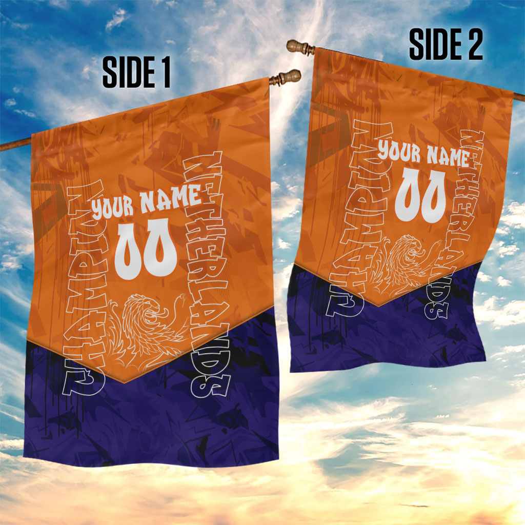 Personalized Netherlands Football Lion Garden Flag Oranje Pride Holland National Flag Graffiti Art