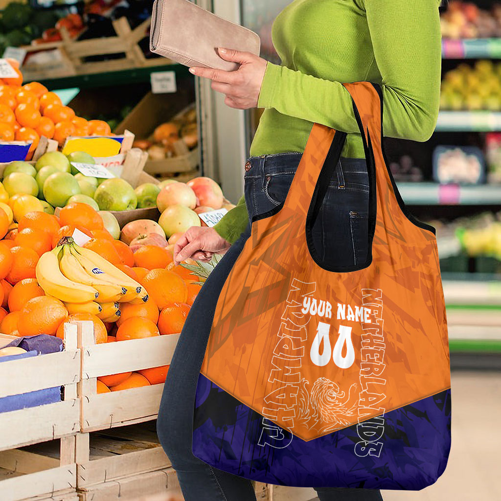 Personalized Netherlands Football Lion Grocery Bag Oranje Pride Holland National Flag Graffiti Art