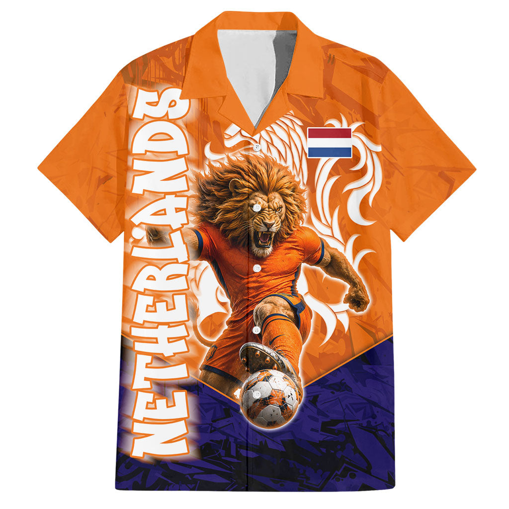 Personalized Netherlands Football Lion Hawaiian Shirt Oranje Pride Holland National Flag Graffiti Art