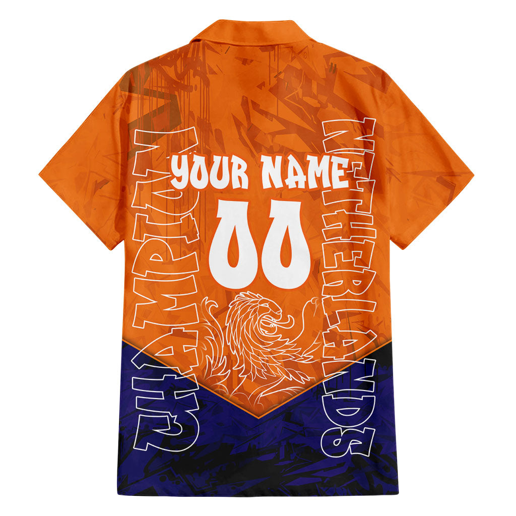 Personalized Netherlands Football Lion Hawaiian Shirt Oranje Pride Holland National Flag Graffiti Art