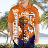 Personalized Netherlands Football Lion Hawaiian Shirt Oranje Pride Holland National Flag Graffiti Art