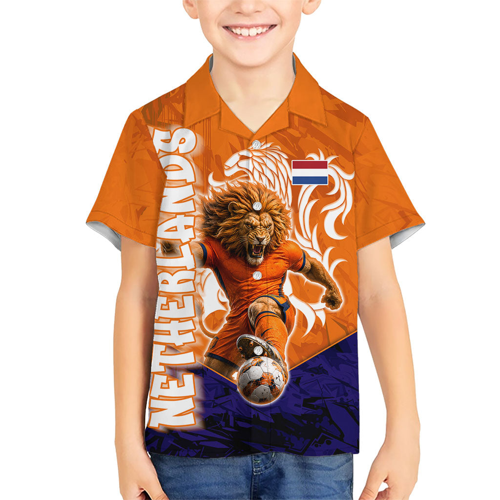 Personalized Netherlands Football Lion Hawaiian Shirt Oranje Pride Holland National Flag Graffiti Art
