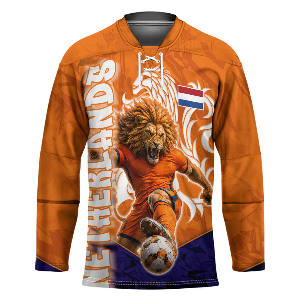 Personalized Netherlands Football Lion Hockey Jersey Oranje Pride Holland National Flag Graffiti Art