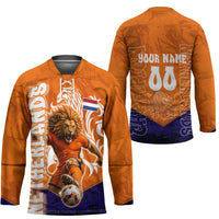 Personalized Netherlands Football Lion Hockey Jersey Oranje Pride Holland National Flag Graffiti Art