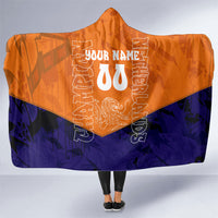 Personalized Netherlands Football Lion Hooded Blanket Oranje Pride Holland National Flag Graffiti Art