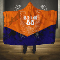 Personalized Netherlands Football Lion Hooded Blanket Oranje Pride Holland National Flag Graffiti Art