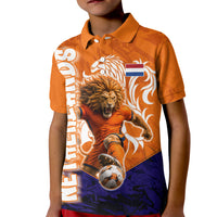 Personalized Netherlands Football Lion Kid Polo Shirt Oranje Pride Holland National Flag Graffiti Art