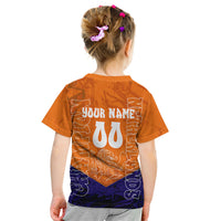 Personalized Netherlands Football Lion Kid T Shirt Oranje Pride Holland National Flag Graffiti Art