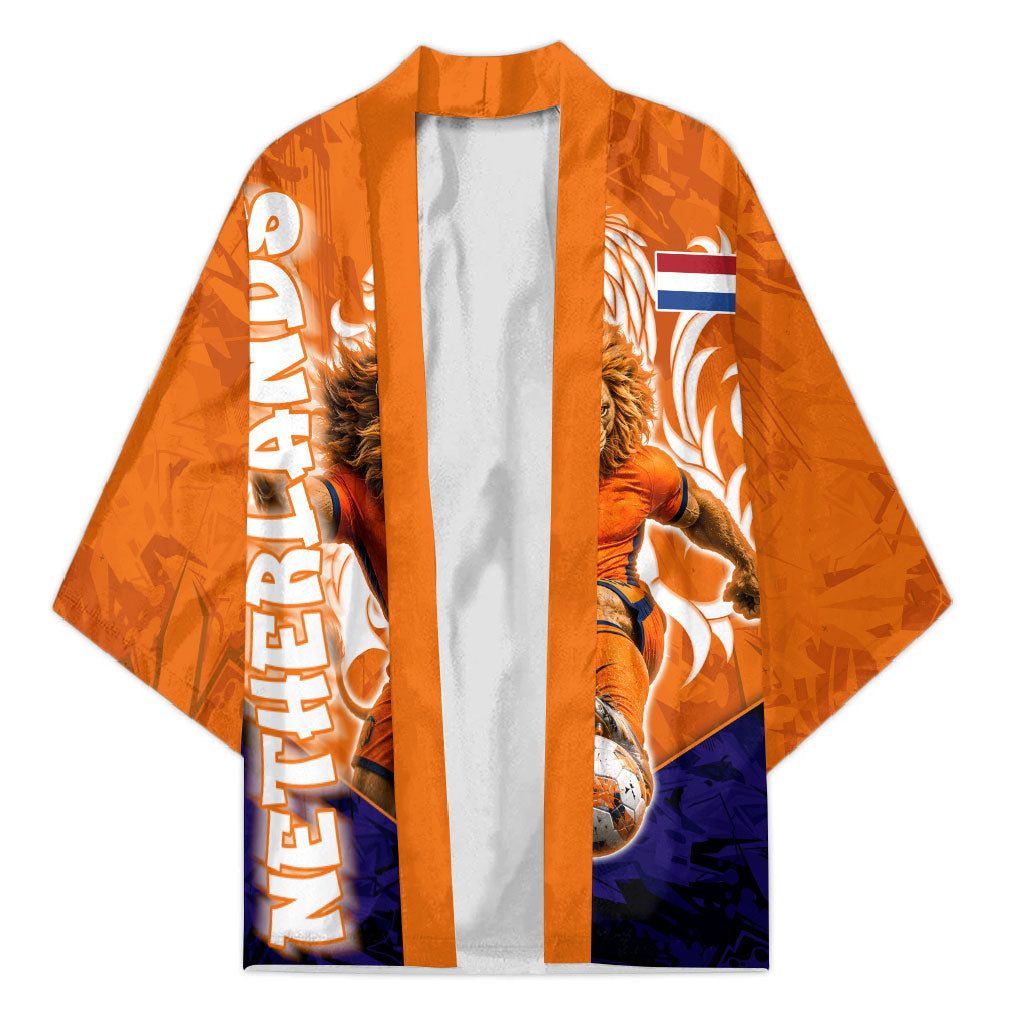 Personalized Netherlands Football Lion Kimono Oranje Pride Holland National Flag Graffiti Art