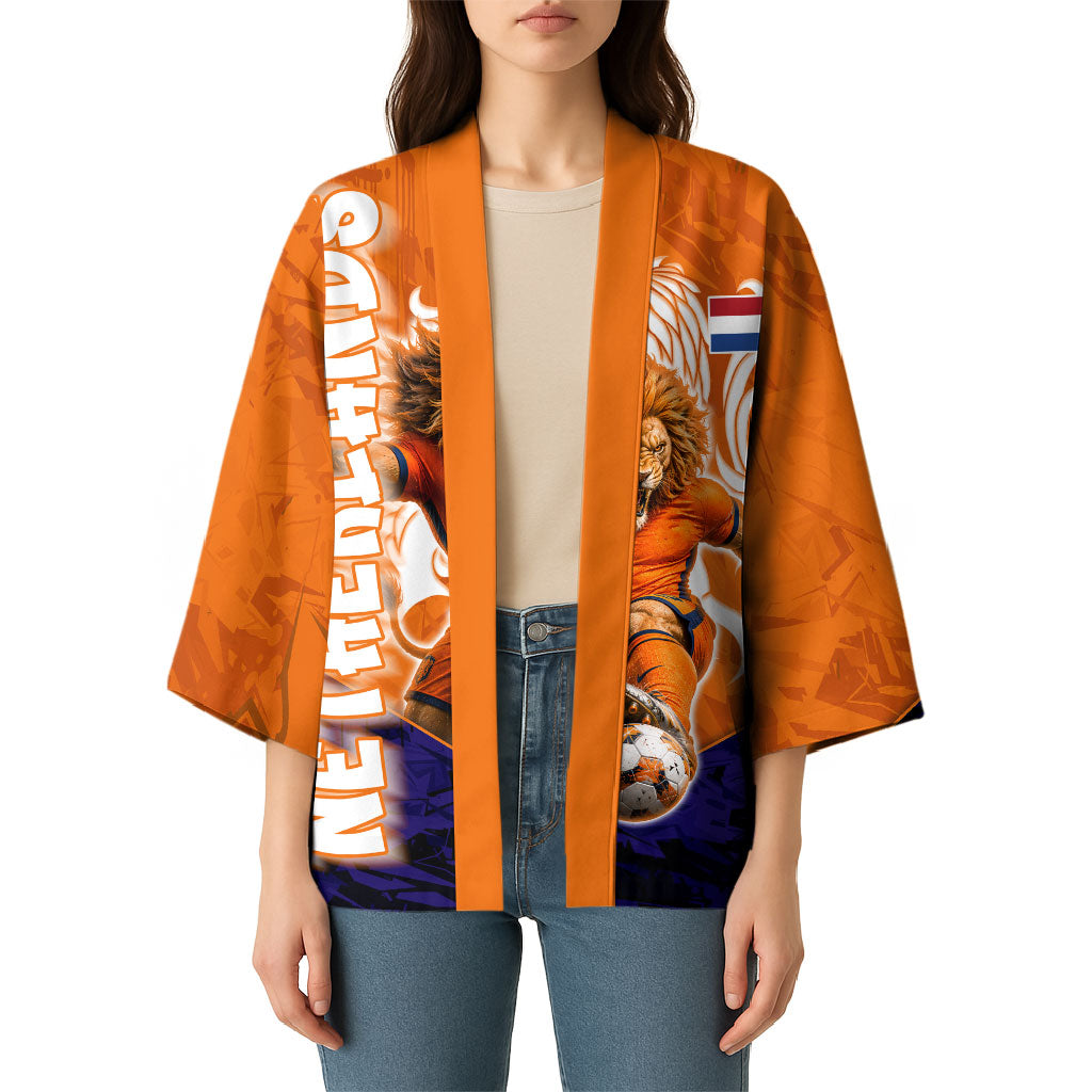 Personalized Netherlands Football Lion Kimono Oranje Pride Holland National Flag Graffiti Art