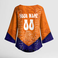 Personalized Netherlands Football Lion Kimono Sleeve Blouse Oranje Pride Holland National Flag Graffiti Art