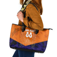 Personalized Netherlands Football Lion Leather Tote Bag Oranje Pride Holland National Flag Graffiti Art
