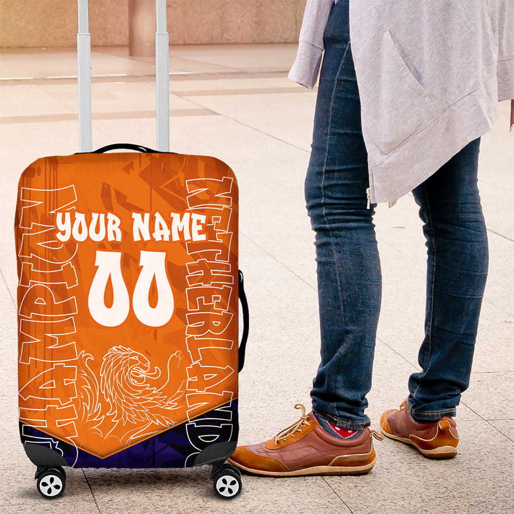 Personalized Netherlands Football Lion Luggage Cover Oranje Pride Holland National Flag Graffiti Art