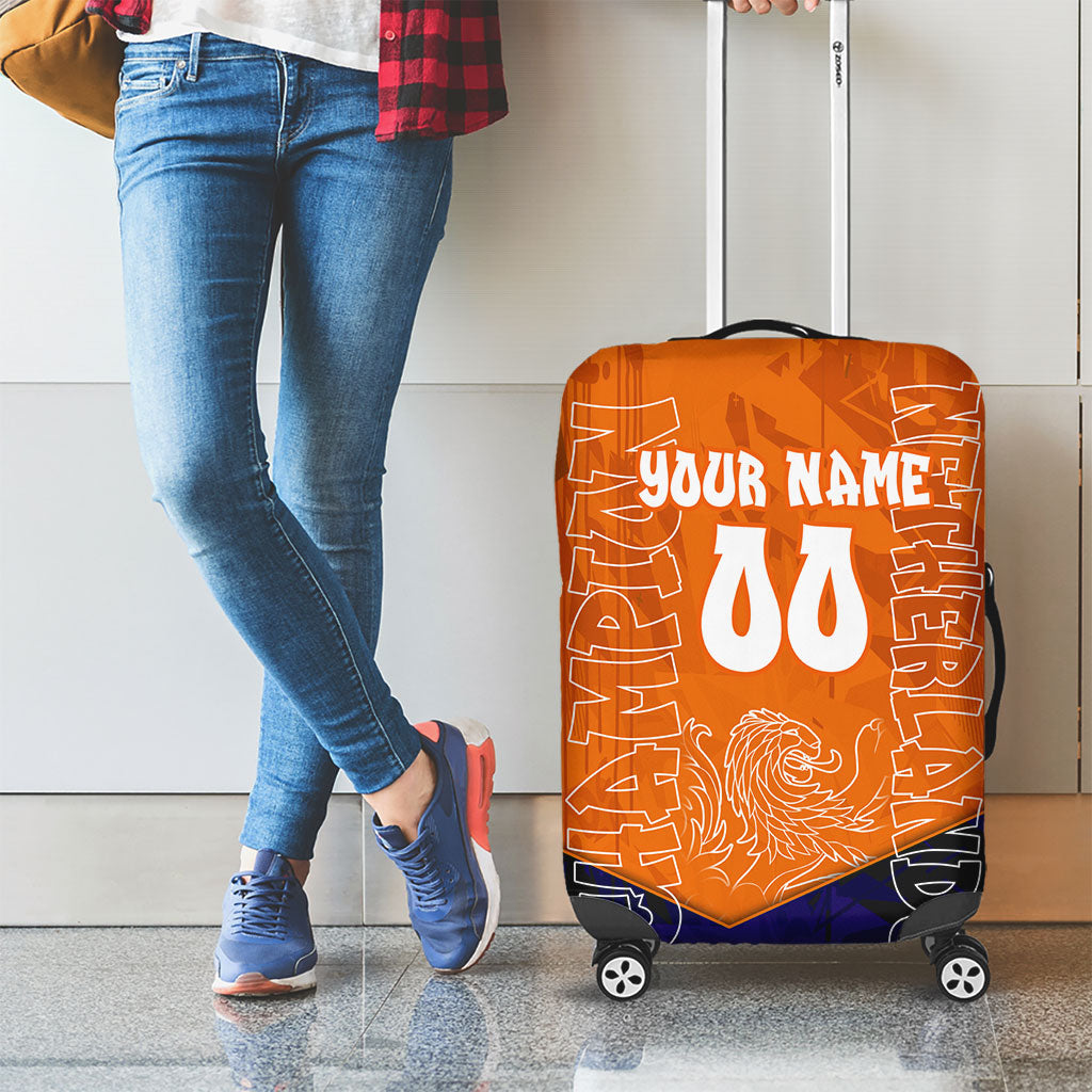 Personalized Netherlands Football Lion Luggage Cover Oranje Pride Holland National Flag Graffiti Art