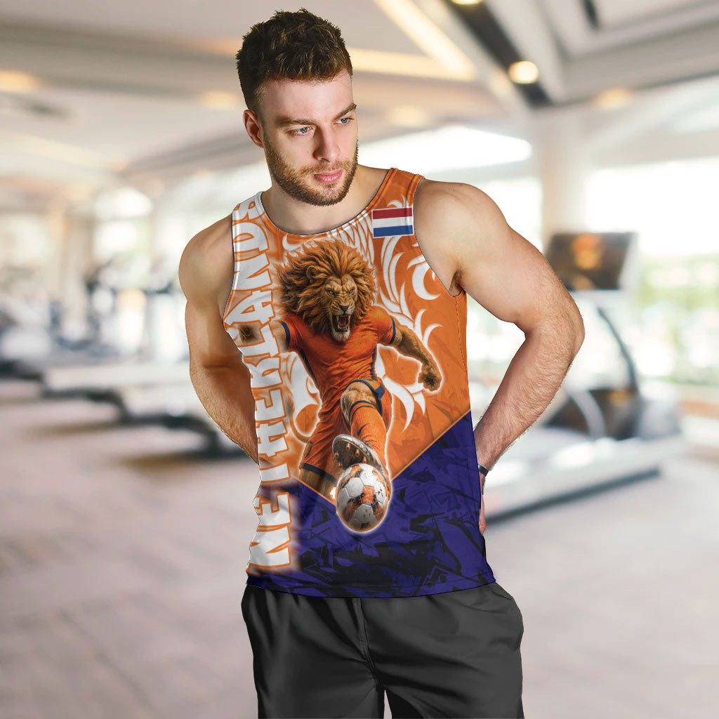 Personalized Netherlands Football Lion Men Tank Top Oranje Pride Holland National Flag Graffiti Art