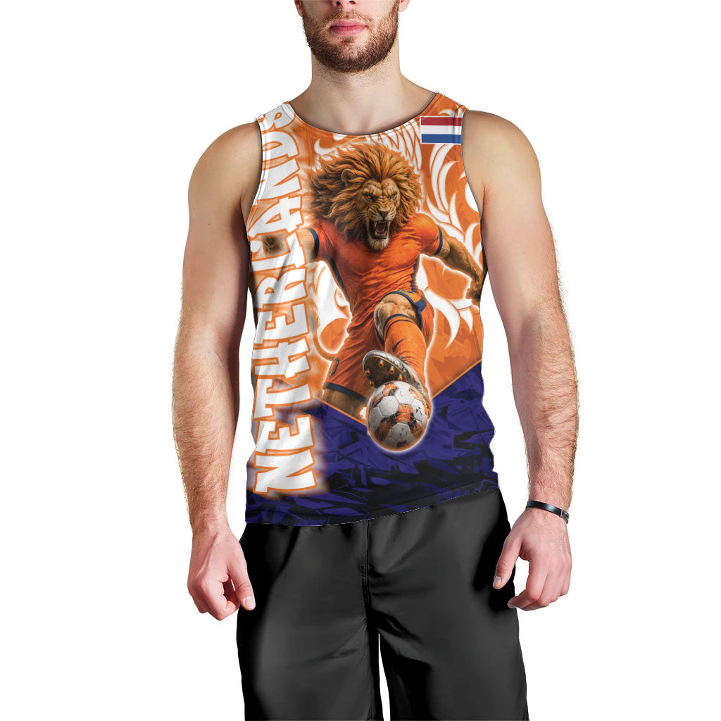 Personalized Netherlands Football Lion Men Tank Top Oranje Pride Holland National Flag Graffiti Art