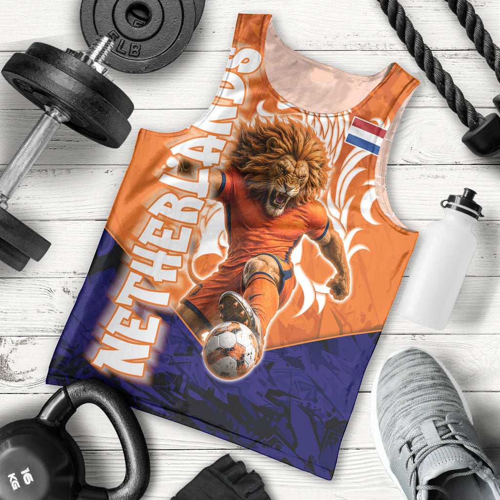 Personalized Netherlands Football Lion Men Tank Top Oranje Pride Holland National Flag Graffiti Art