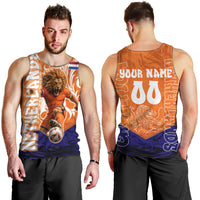 Personalized Netherlands Football Lion Men Tank Top Oranje Pride Holland National Flag Graffiti Art