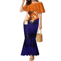 Personalized Netherlands Football Lion Mermaid Dress Oranje Pride Holland National Flag Graffiti Art