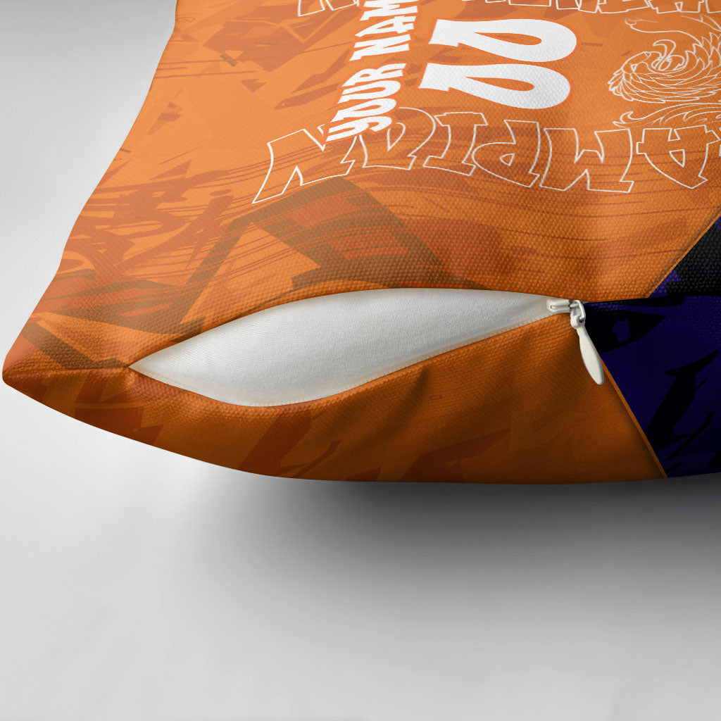 Personalized Netherlands Football Lion Pillow Cover Oranje Pride Holland National Flag Graffiti Art