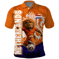 Personalized Netherlands Football Lion Polo Shirt Oranje Pride Holland National Flag Graffiti Art