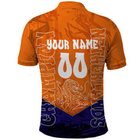 Personalized Netherlands Football Lion Polo Shirt Oranje Pride Holland National Flag Graffiti Art