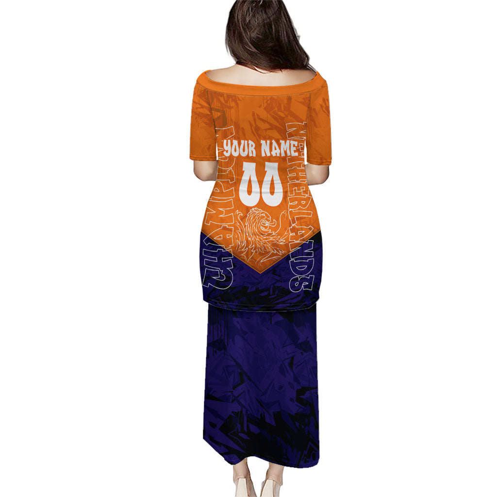 Personalized Netherlands Football Lion Puletasi Oranje Pride Holland National Flag Graffiti Art