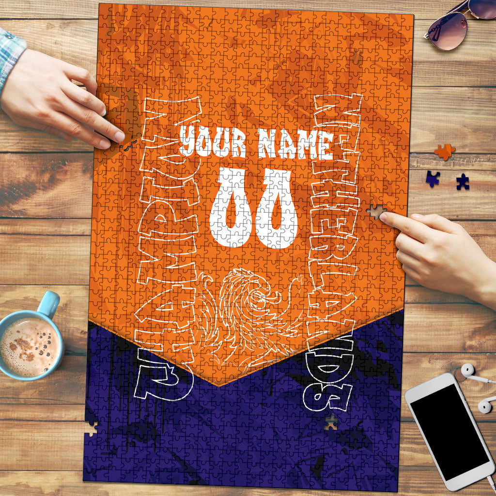 Personalized Netherlands Football Lion Puzzle Oranje Pride Holland National Flag Graffiti Art