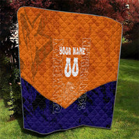 Personalized Netherlands Football Lion Quilt Oranje Pride Holland National Flag Graffiti Art
