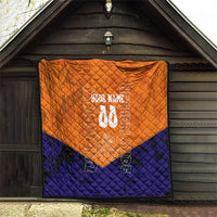 Personalized Netherlands Football Lion Quilt Oranje Pride Holland National Flag Graffiti Art