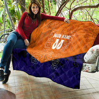 Personalized Netherlands Football Lion Quilt Oranje Pride Holland National Flag Graffiti Art