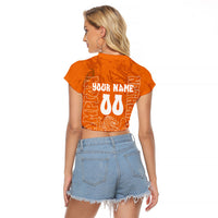 Personalized Netherlands Football Lion Raglan Cropped T Shirt Oranje Pride Holland National Flag Graffiti Art