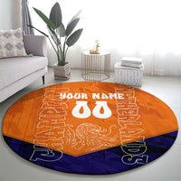Personalized Netherlands Football Lion Round Carpet Oranje Pride Holland National Flag Graffiti Art