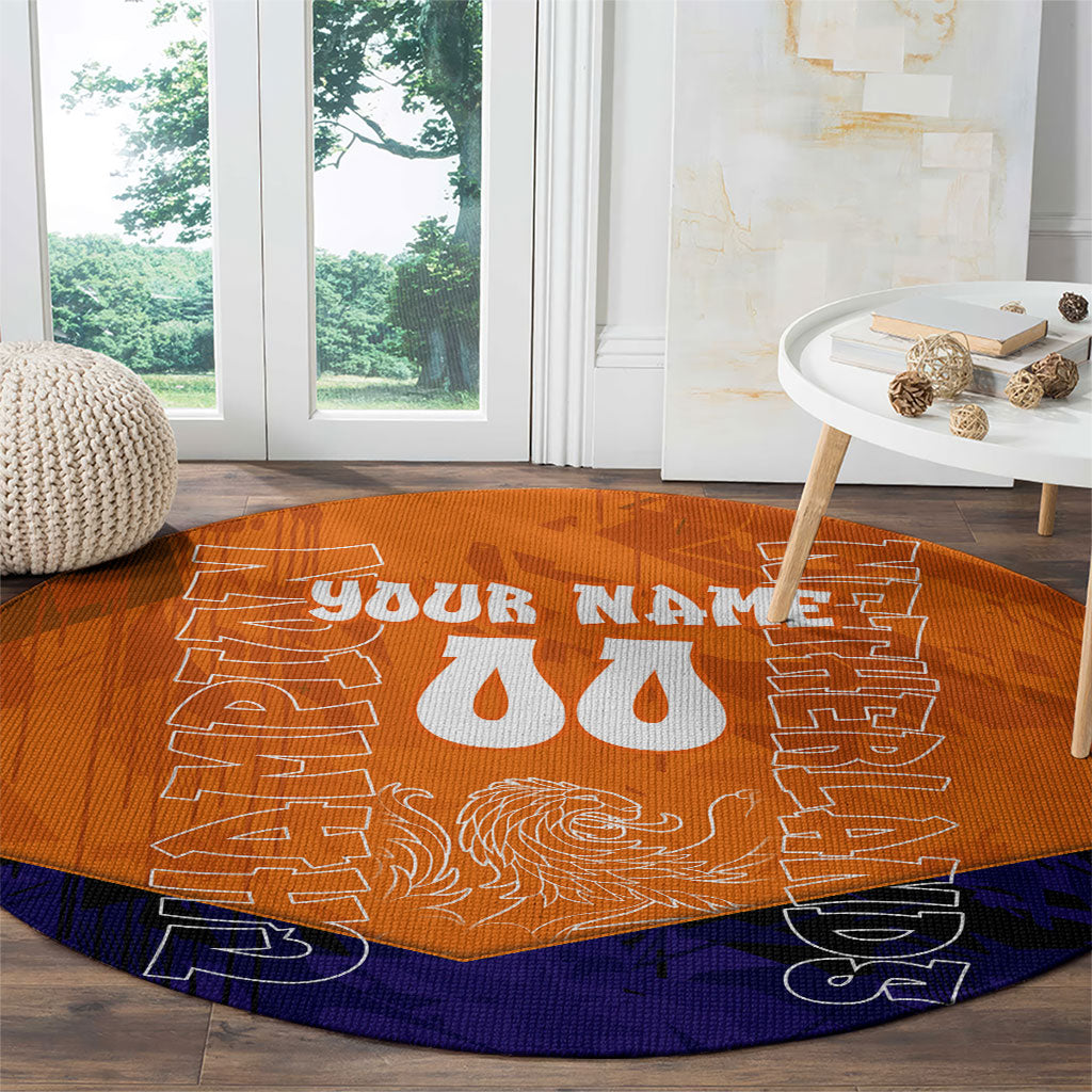 Personalized Netherlands Football Lion Round Carpet Oranje Pride Holland National Flag Graffiti Art
