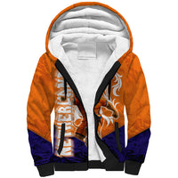 Personalized Netherlands Football Lion Sherpa Hoodie Oranje Pride Holland National Flag Graffiti Art